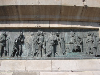 base of Columbus statue has story of his life.jpg